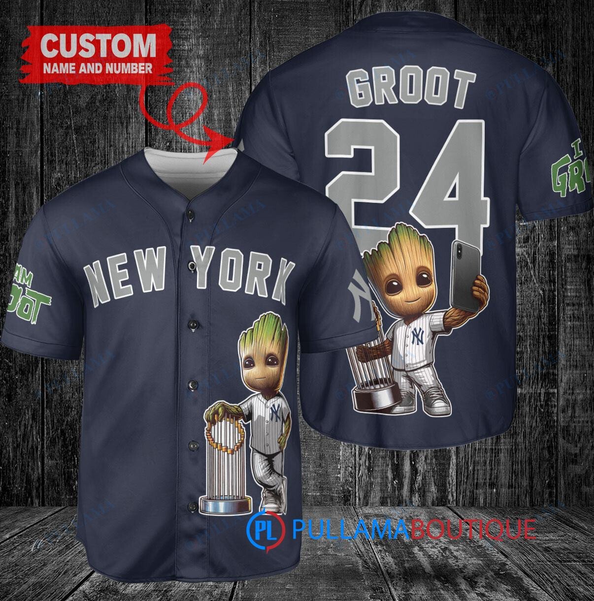 Minnesota Twins x Baby Groot Marvel Guardians Of The Galaxy with Trophy Custom Baseball Jersey Navy