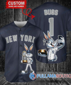 New York Yankees x Bugs Bunny with Trophy Baseball Jersey Navy