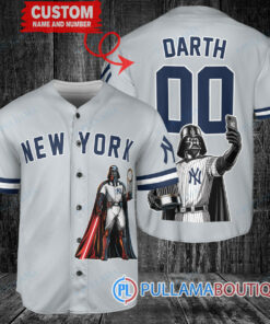 New York Yankees x Darth Vader Star Wars with Trophy Baseball Jersey Gray