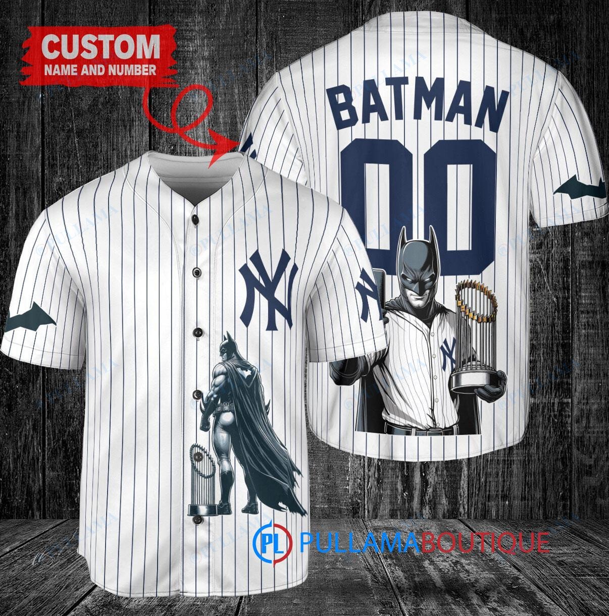 Chicago White Sox x DC Comics Batman The Dark Knight with Trophy Custom Baseball Jersey Black City Connect