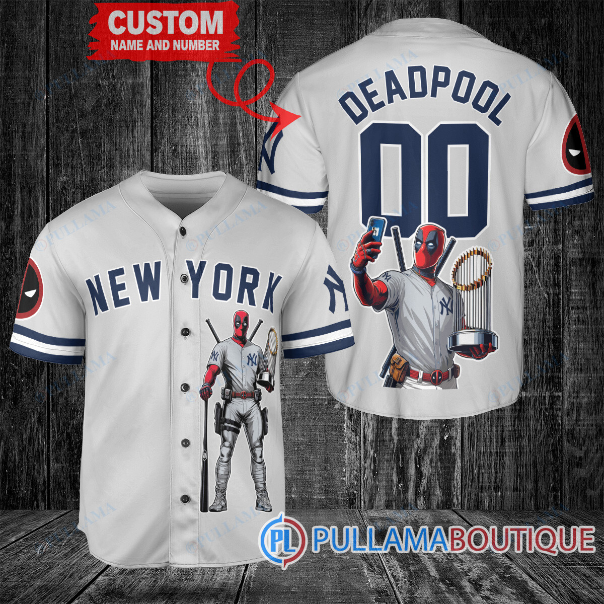 Cleveland Guardians x Deadpool with Trophy Baseball Jersey White