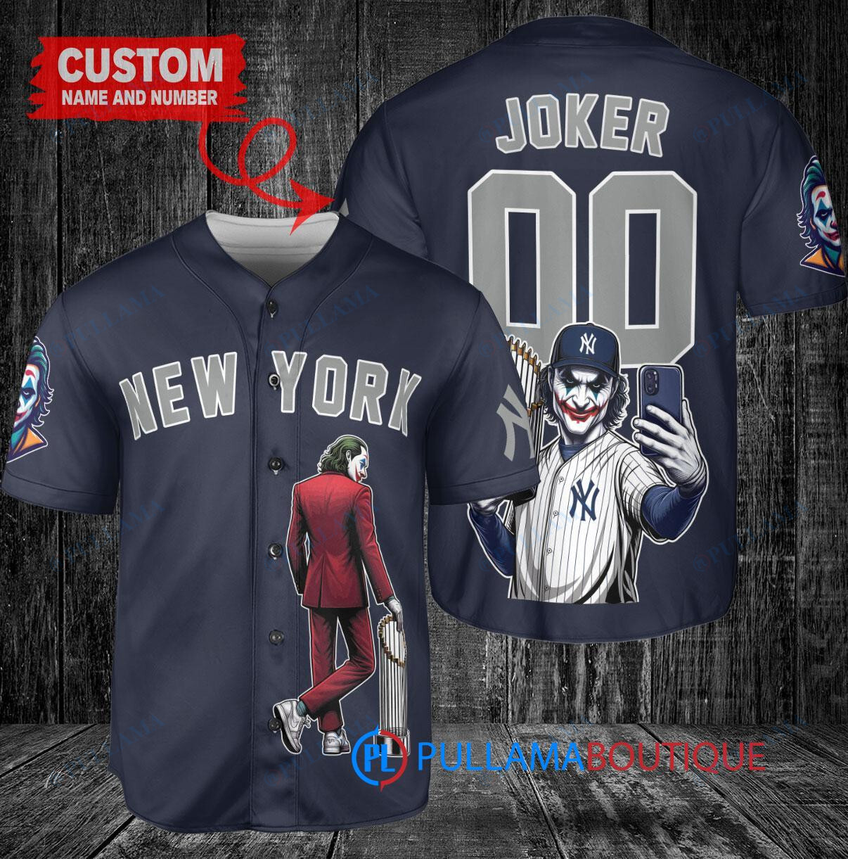 Detroit Tigers x Joker DC Comics with Trophy Custom Baseball Jersey Navy