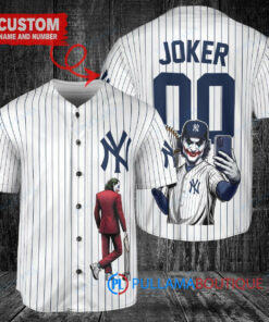 New York Yankees x Joker DC Comics with Trophy Custom Baseball Jersey White