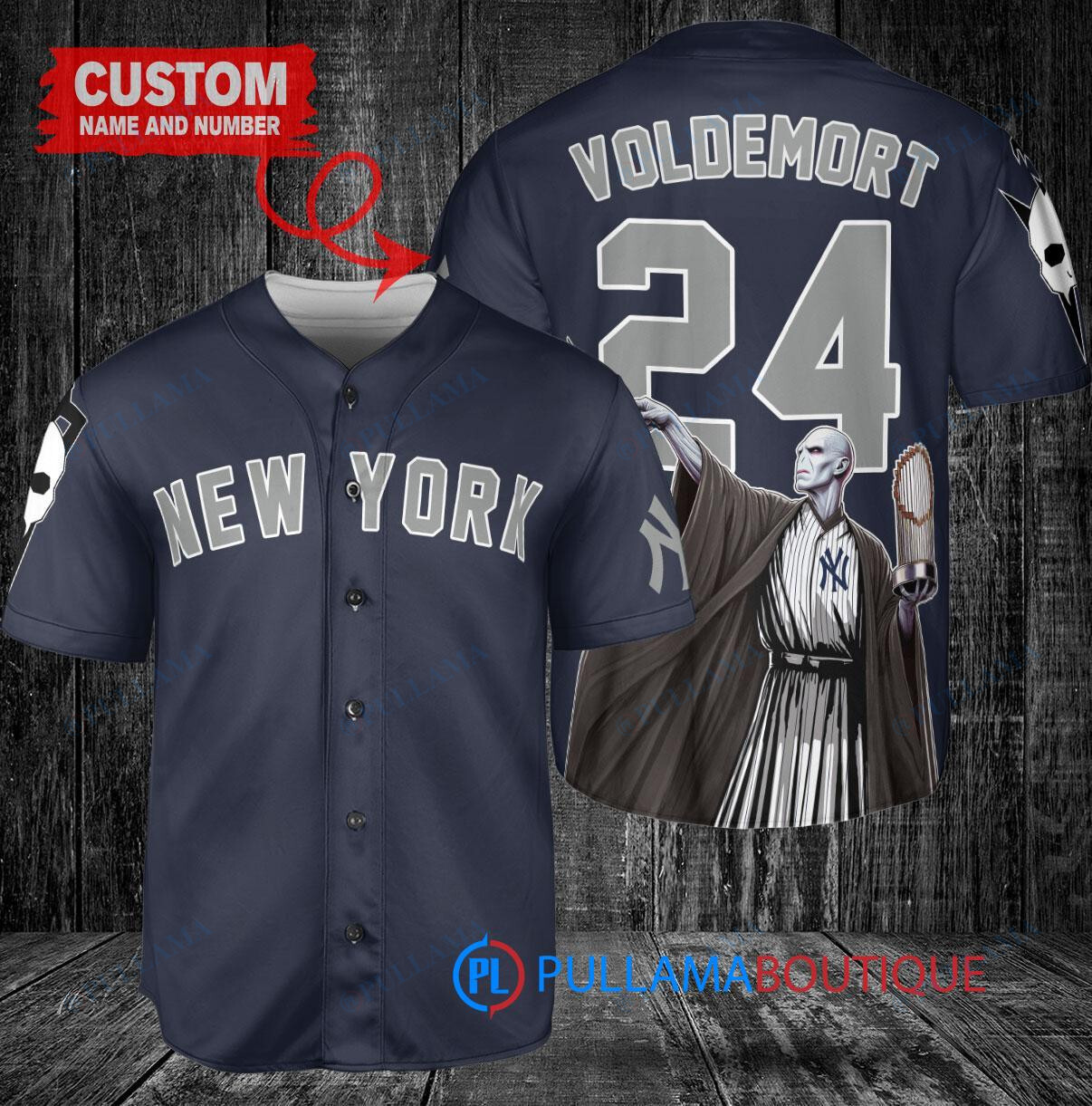 New York Mets x Lord Voldemort Harry Potter with Trophy Custom Baseball Jersey Royal