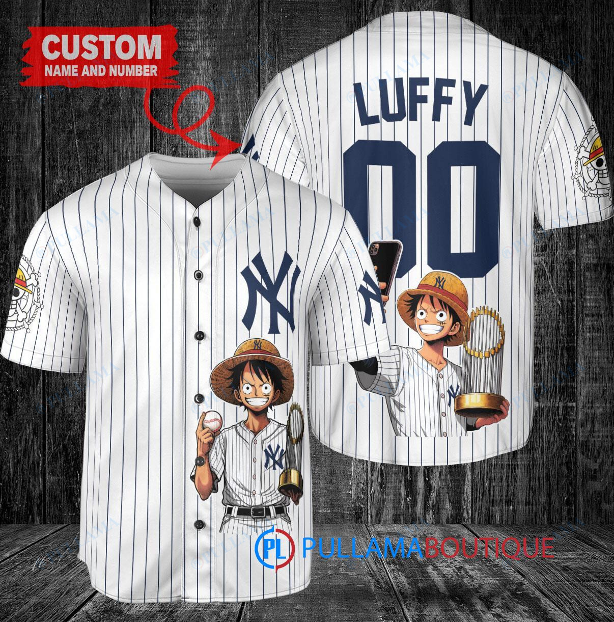 San Diego Padres x Luffy One Piece with Trophy Custom Baseball Jersey Brown