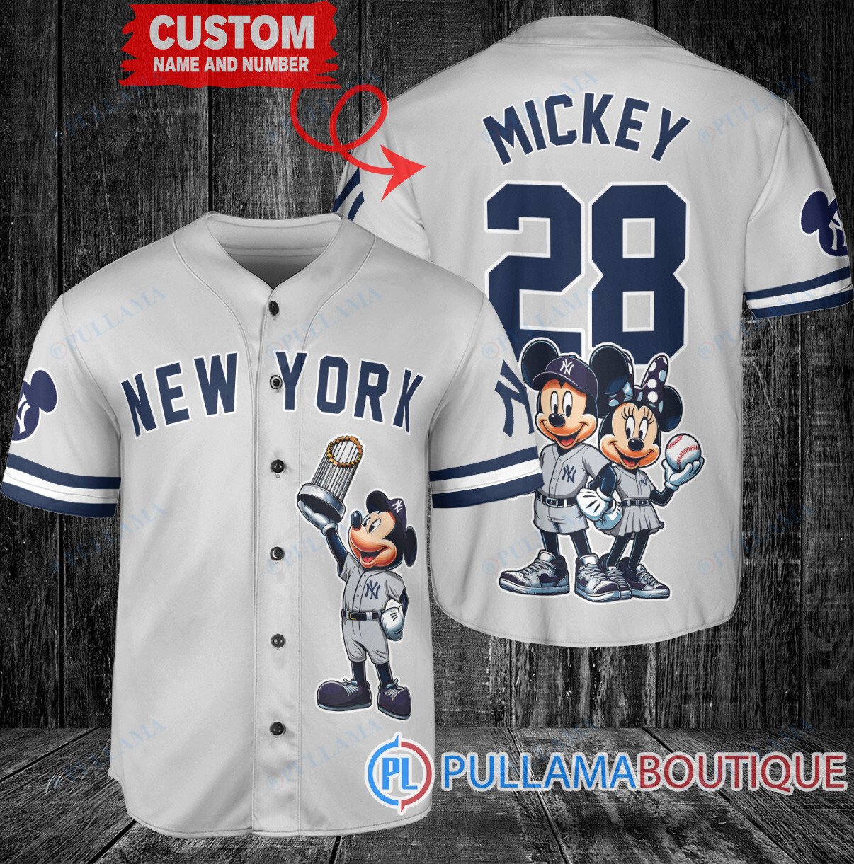 Arizona Diamondbacks x Mickey and Minnie with Trophy Baseball Jersey Sand