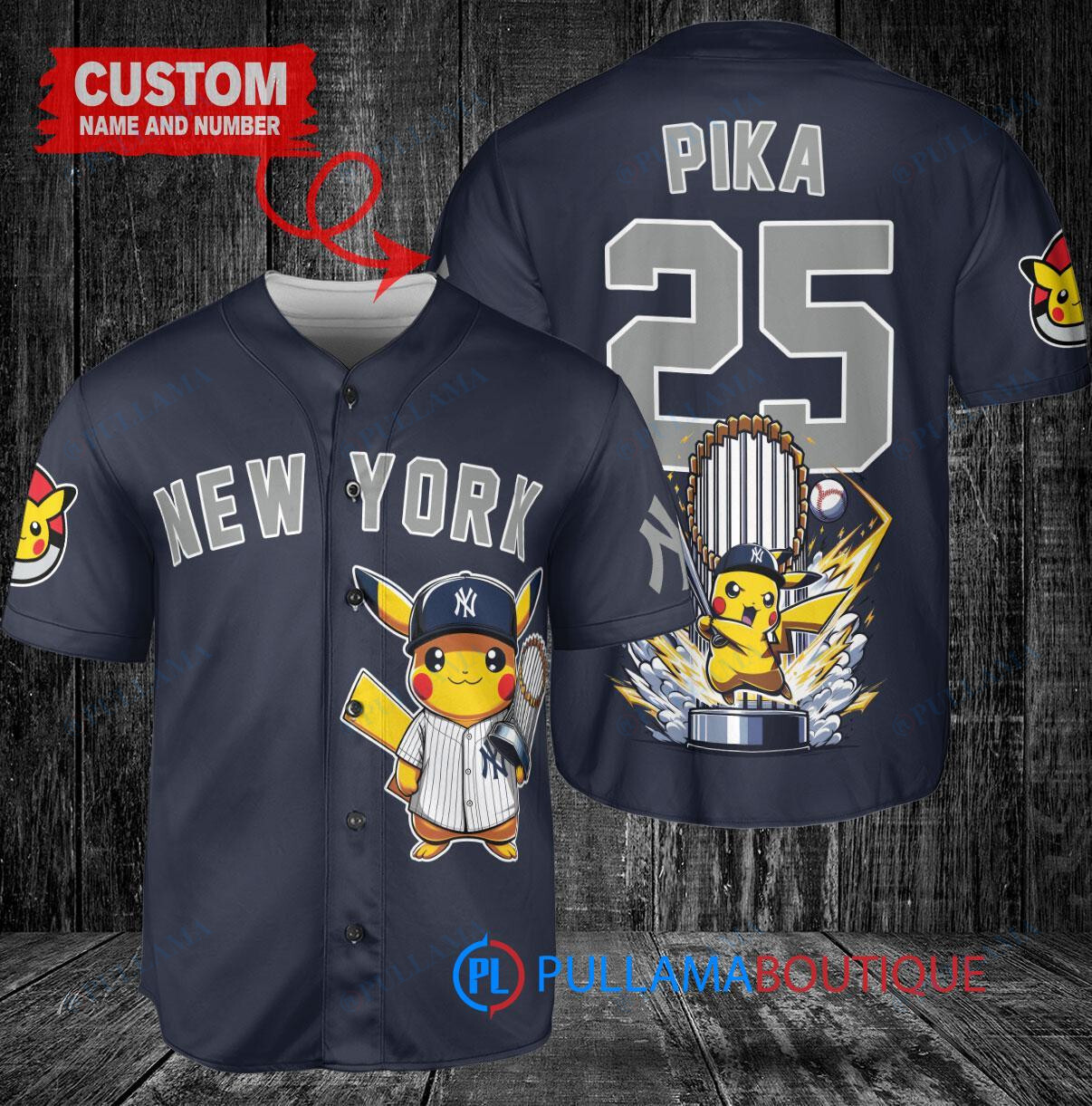 Chicago Cubs x Pikachu Pokemon with Trophy Custom Baseball Jersey Royal