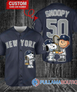 New York Yankees x Snoopy and Charlie Brown with Trophy Baseball Jersey Navy