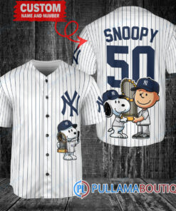 New York Yankees x Snoopy and Charlie Brown with Trophy Baseball Jersey White