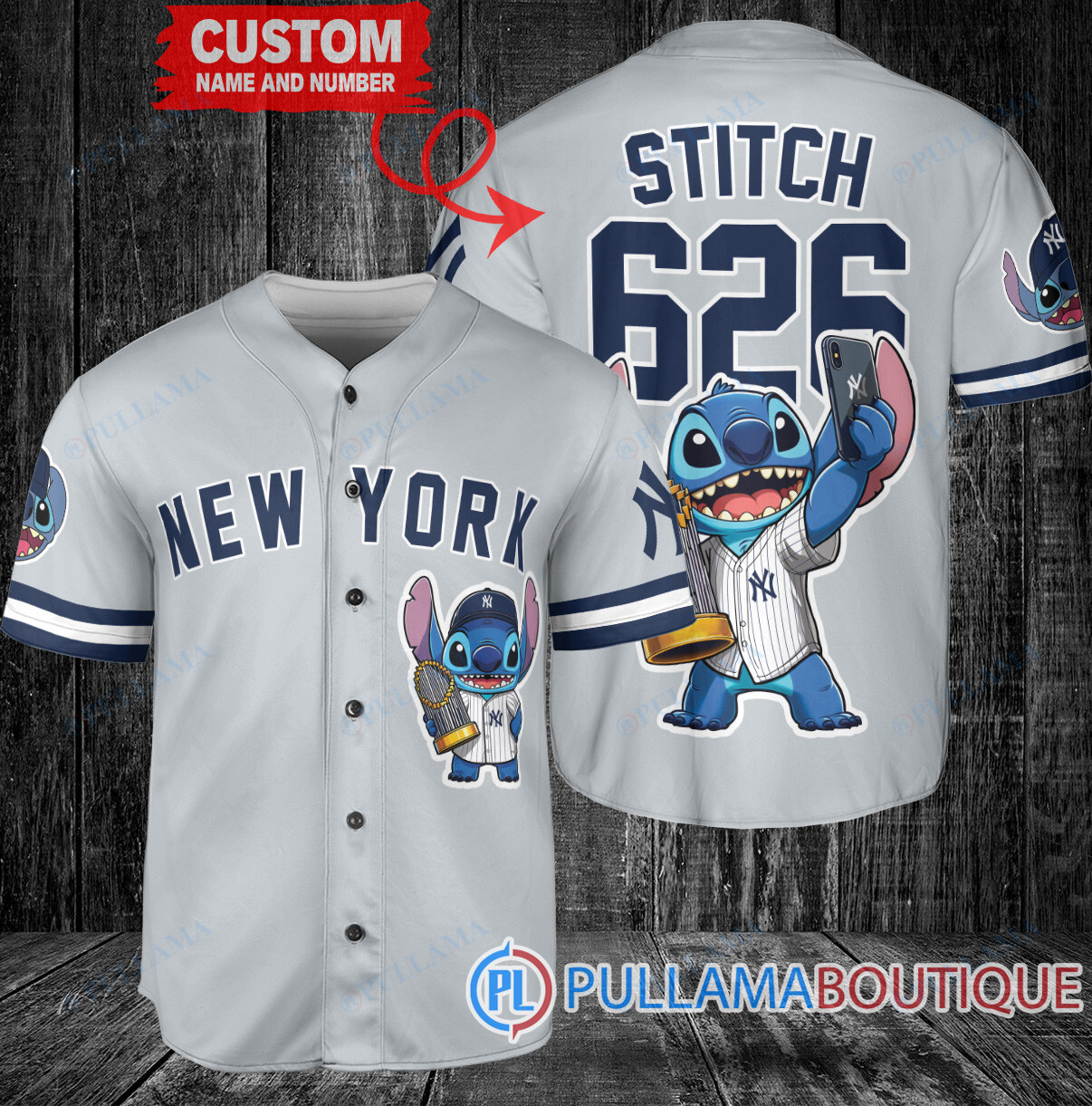 New York Mets x Stitch with Trophy Baseball Jersey Royal