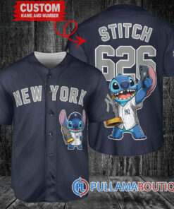 New York Yankees x Stitch with Trophy Baseball Jersey Navy