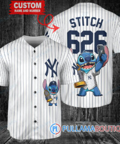 New York Yankees x Stitch with Trophy Baseball Jersey White