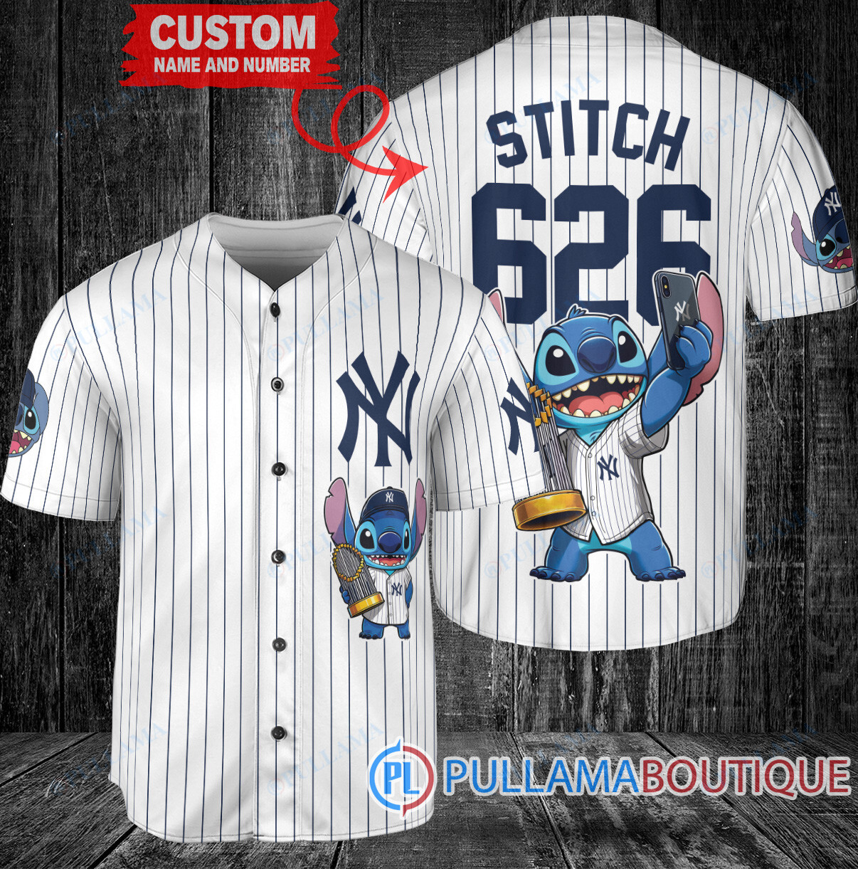 Minnesota Twins x Stitch with Trophy Baseball Jersey White