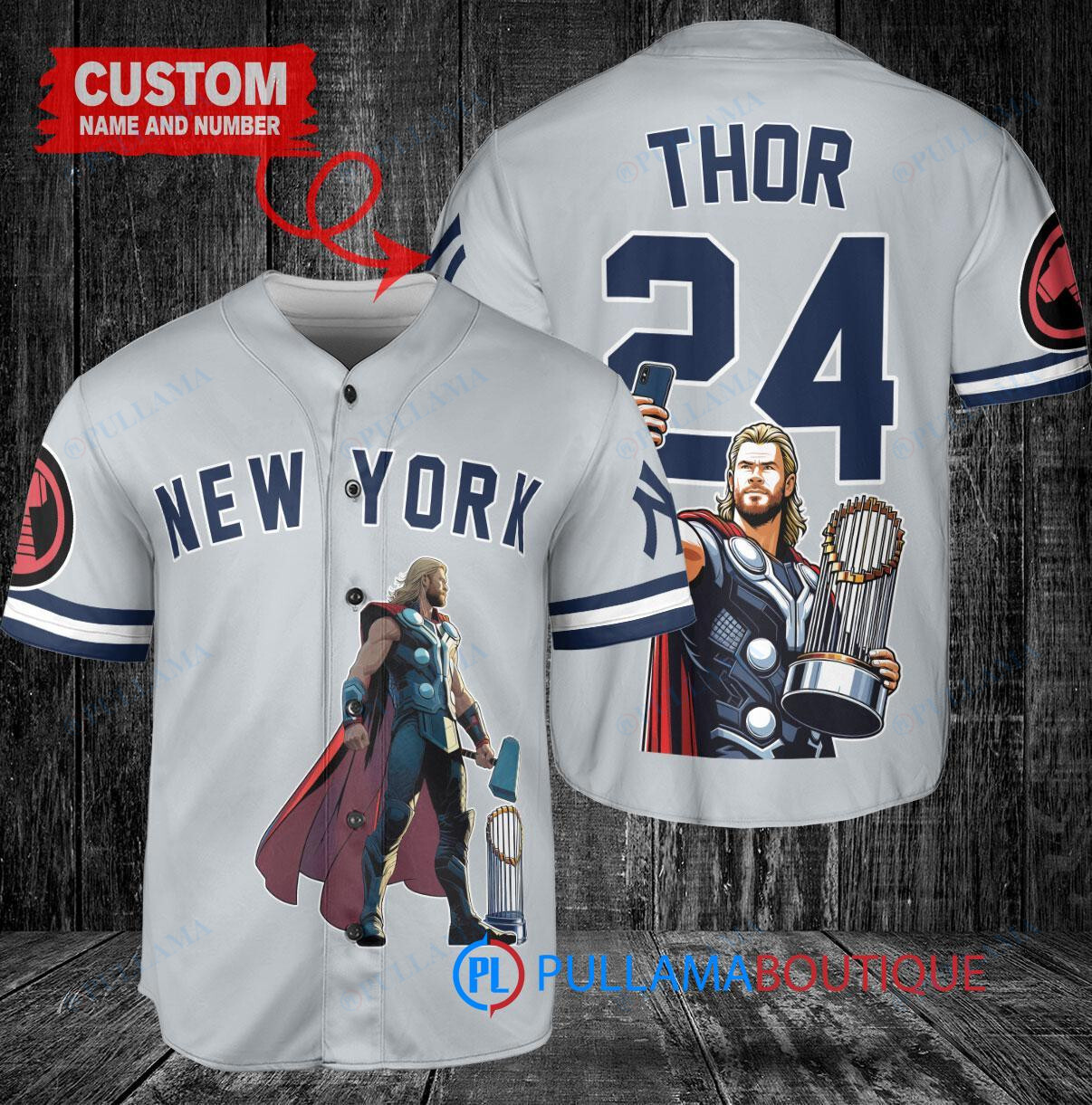 Tampa Bay Rays x Thor Marvel with Trophy Custom Baseball Jersey White Alternate Replica