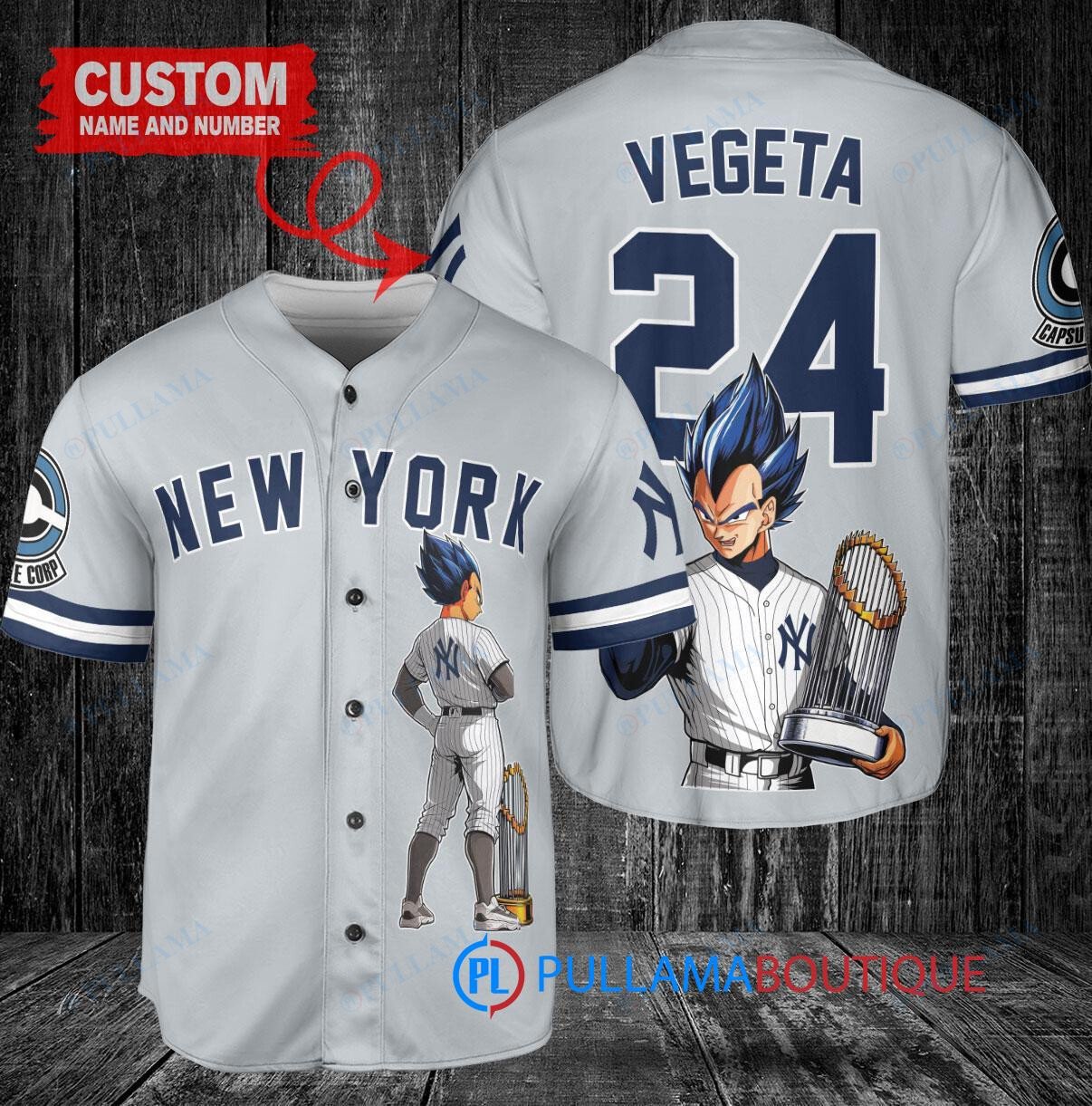 Pittsburgh Pirates x Vegeta Super Saiyan Dragon Ball Z with Trophy Custom Baseball Jersey White