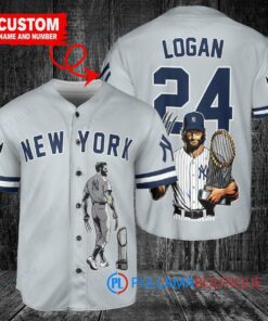 New York Yankees x Wolverine Logan with Trophy Custom Baseball Jersey Gray