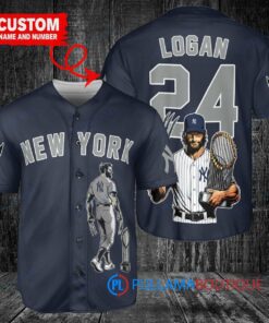 New York Yankees x Wolverine Logan with Trophy Custom Baseball Jersey Navy