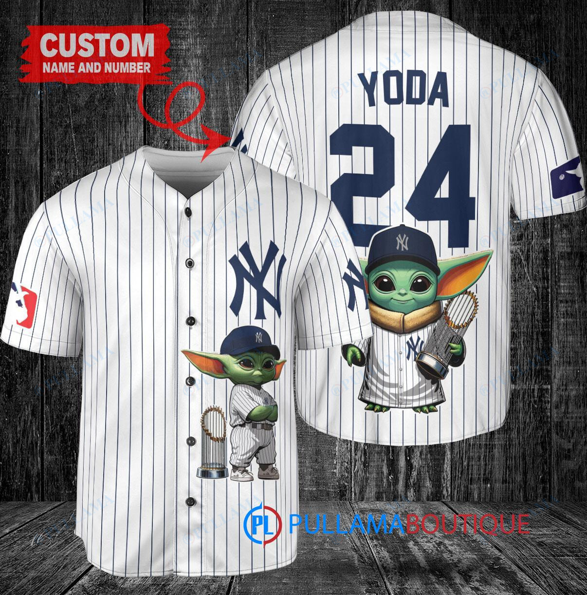 Boston Red Sox Baby Yoda Star Wars Mandalorian Trophy Baseball Jersey Navy