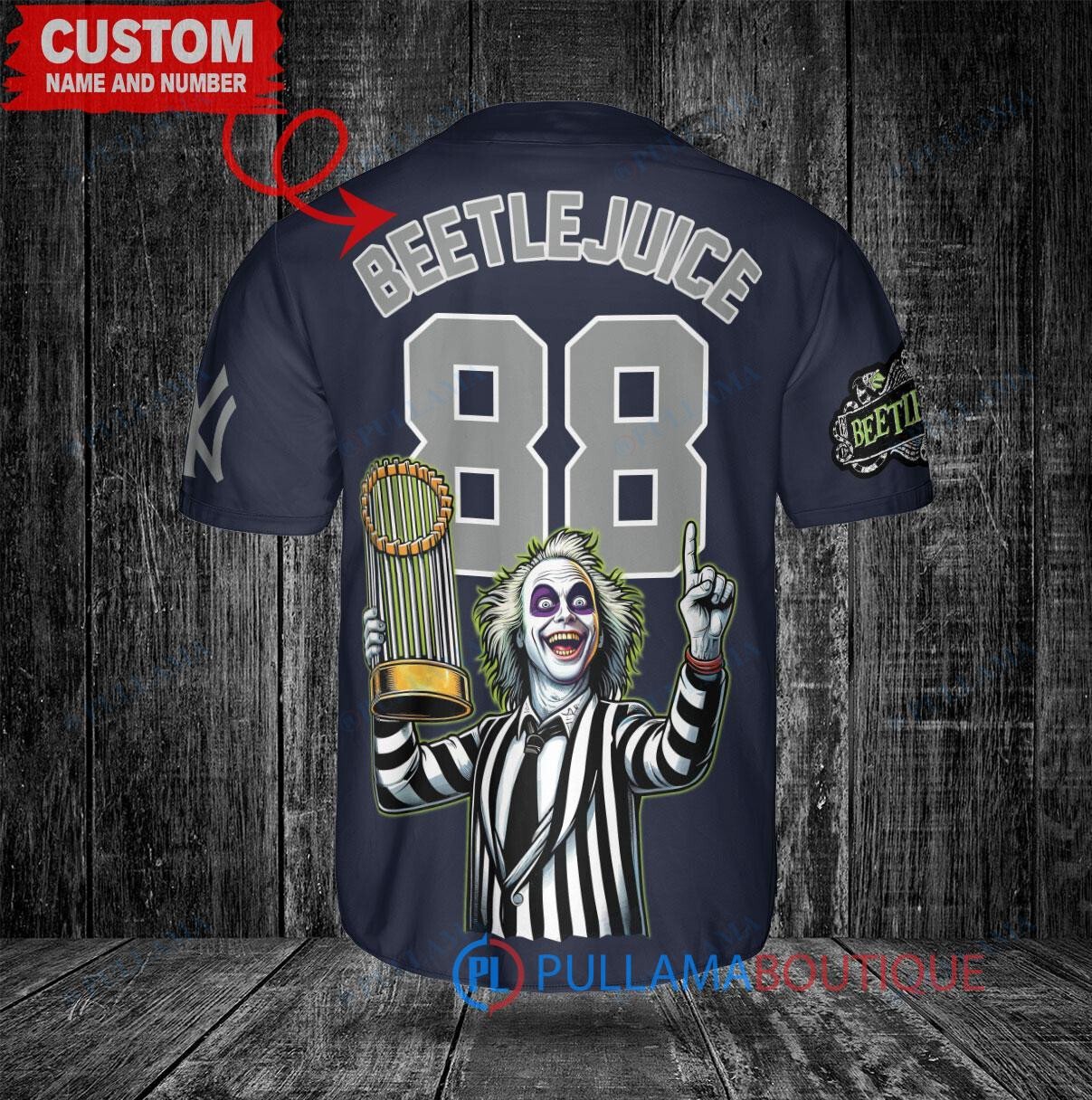 Tampa Bay Rays Beetlejuice Halloween World Series Trophy Baseball Jersey White