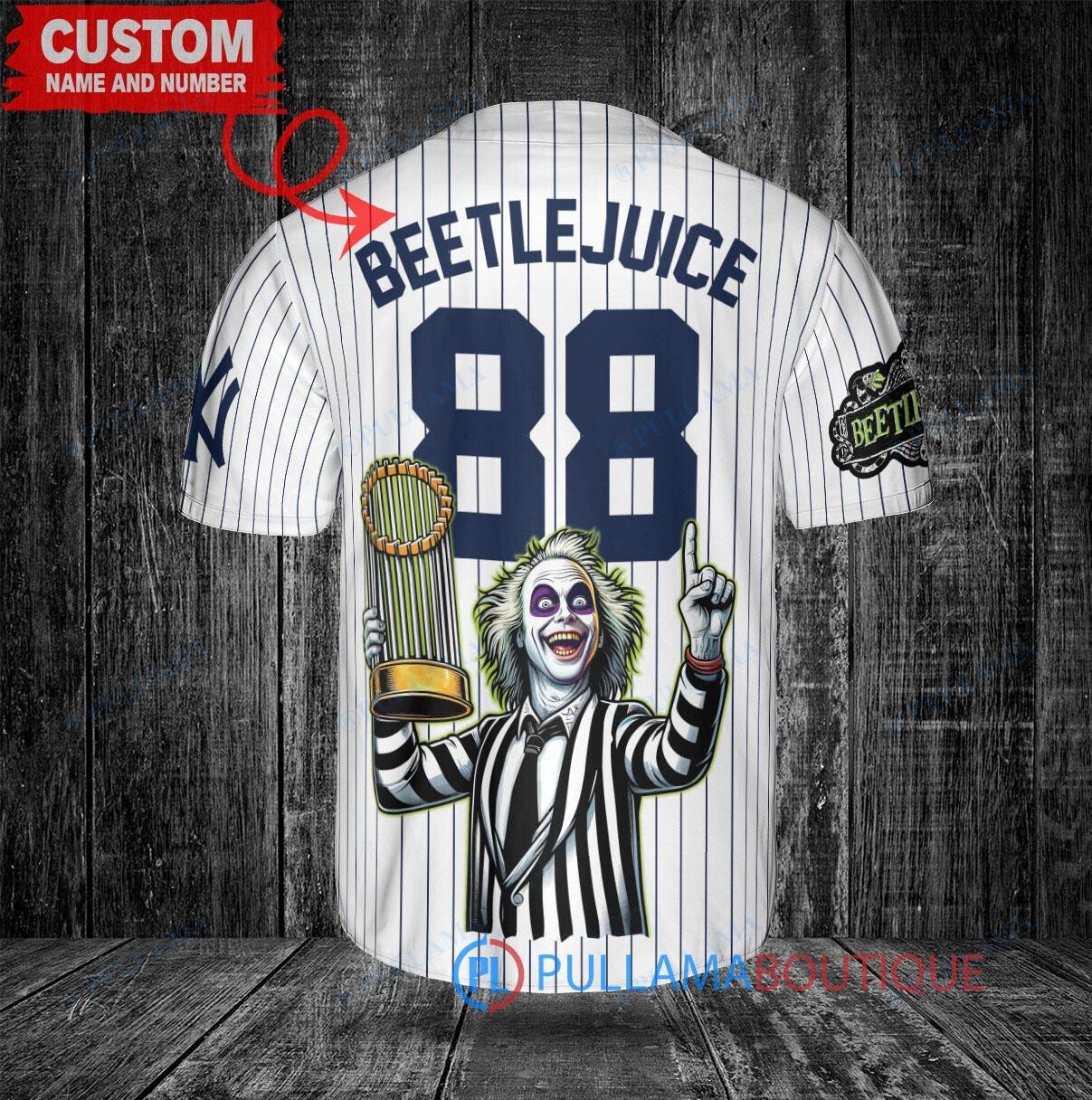 St. Louis Cardinals Beetlejuice Halloween World Series Trophy Baseball Jersey White