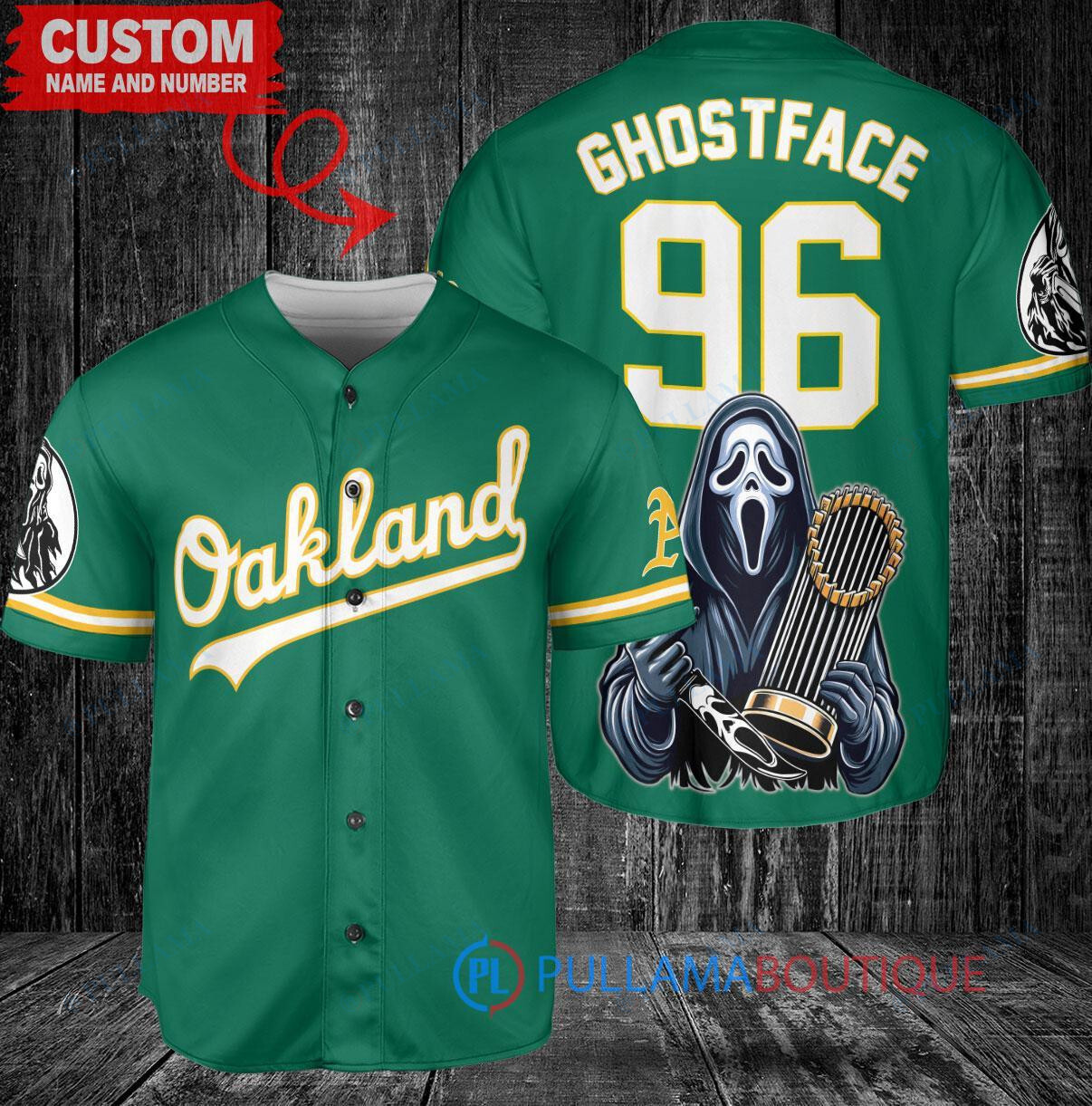 San Diego Padres Ghostface Scream Halloween World Series Trophy Baseball Jersey Tan