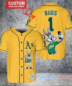 Oakland Athletics x Bugs Bunny with Trophy Baseball Jersey Gold