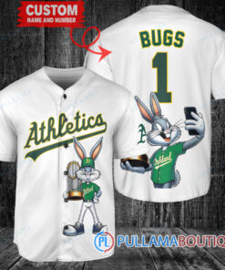 Oakland Athletics x Bugs Bunny with Trophy Baseball Jersey White