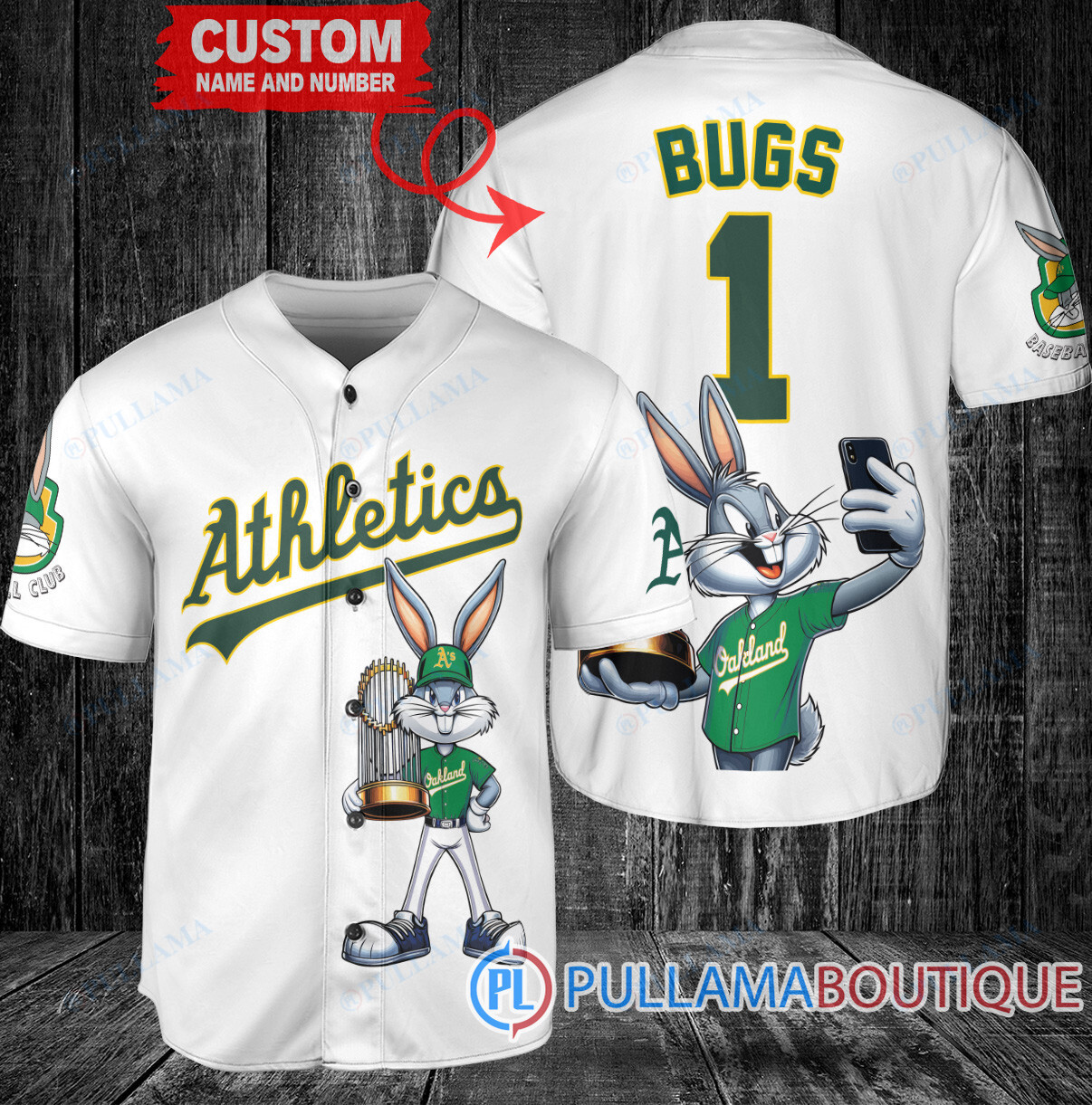 San Diego Padres x Bugs Bunny with Trophy Baseball Jersey Brown