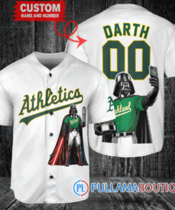 Oakland Athletics x Darth Vader Star Wars with Trophy Baseball Jersey White