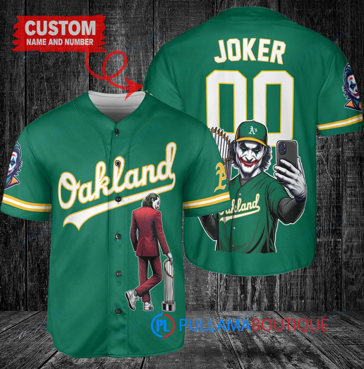 Baltimore Orioles x Joker DC Comics with Trophy Custom Baseball Jersey Black