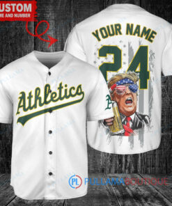 Oakland Athletics x Limited Edition with World Series Trophy Custom Baseball Jersey White