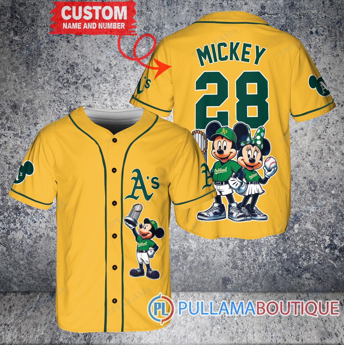 Chicago White Sox x Mickey and Minnie with Trophy Baseball Jersey Black