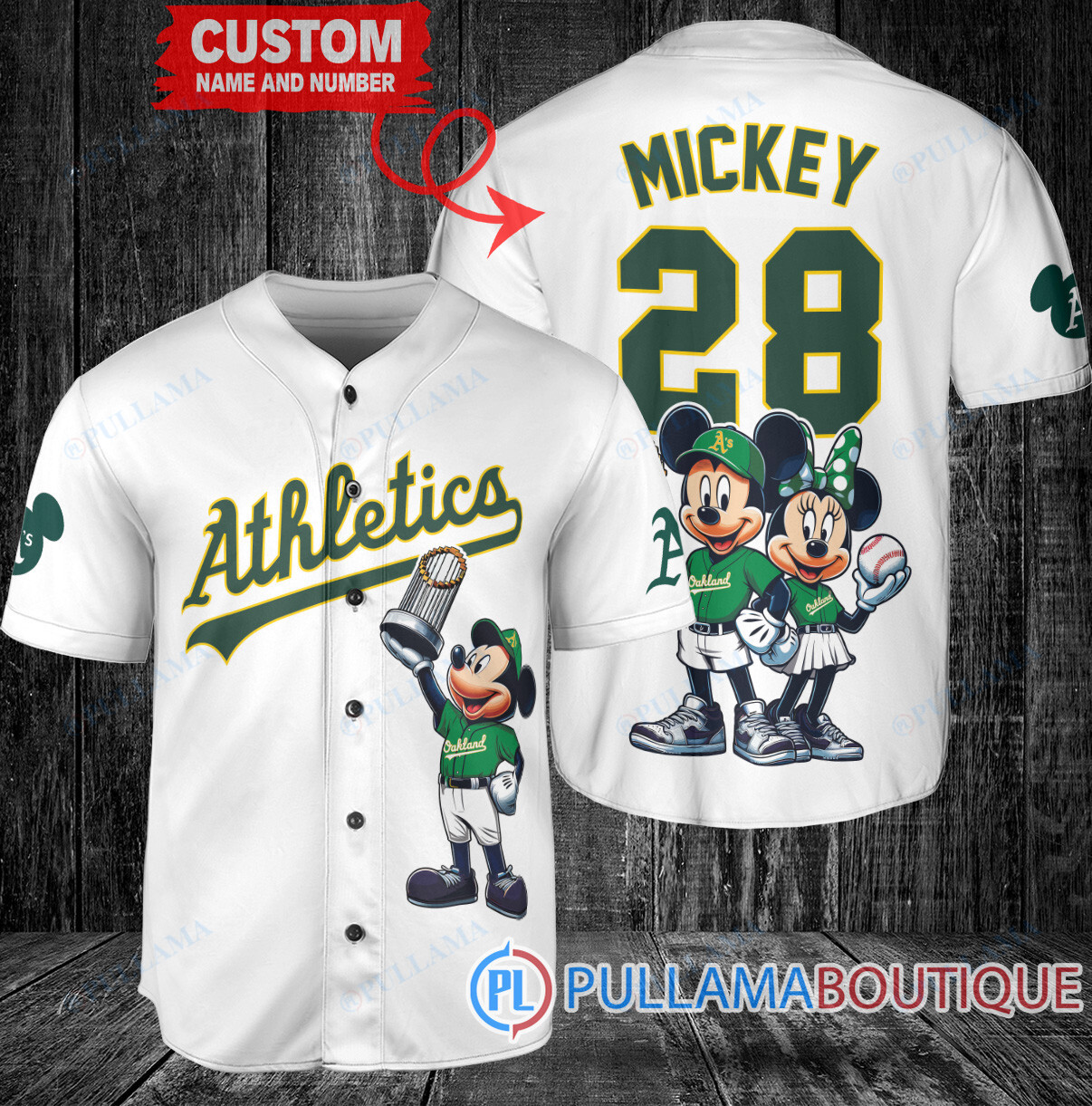 Milwaukee Brewers x Mickey and Minnie with Trophy Baseball Jersey Blue City Connect