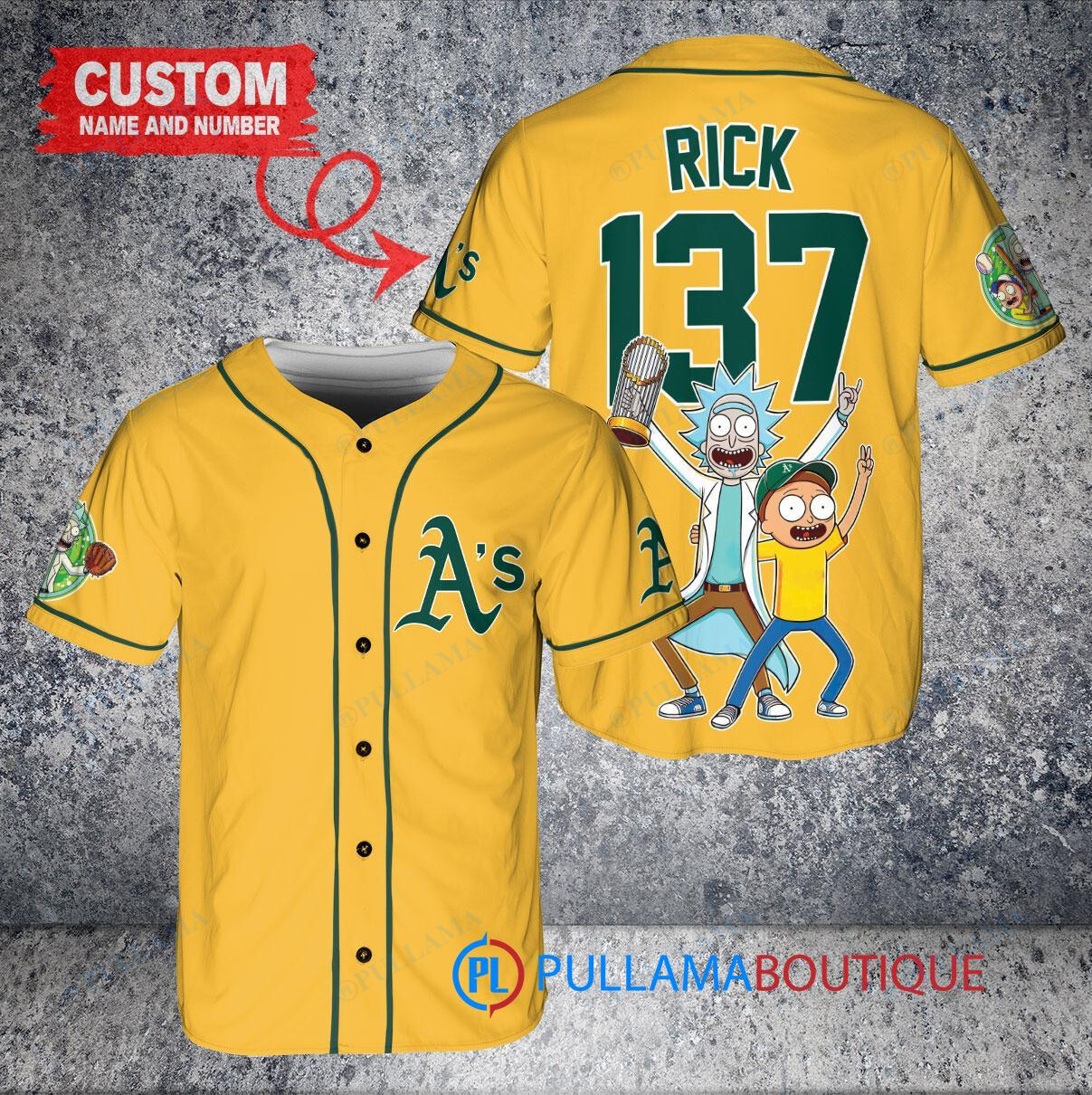 Detroit Tigers x Rick and Morty with Trophy Custom Baseball Jersey Navy