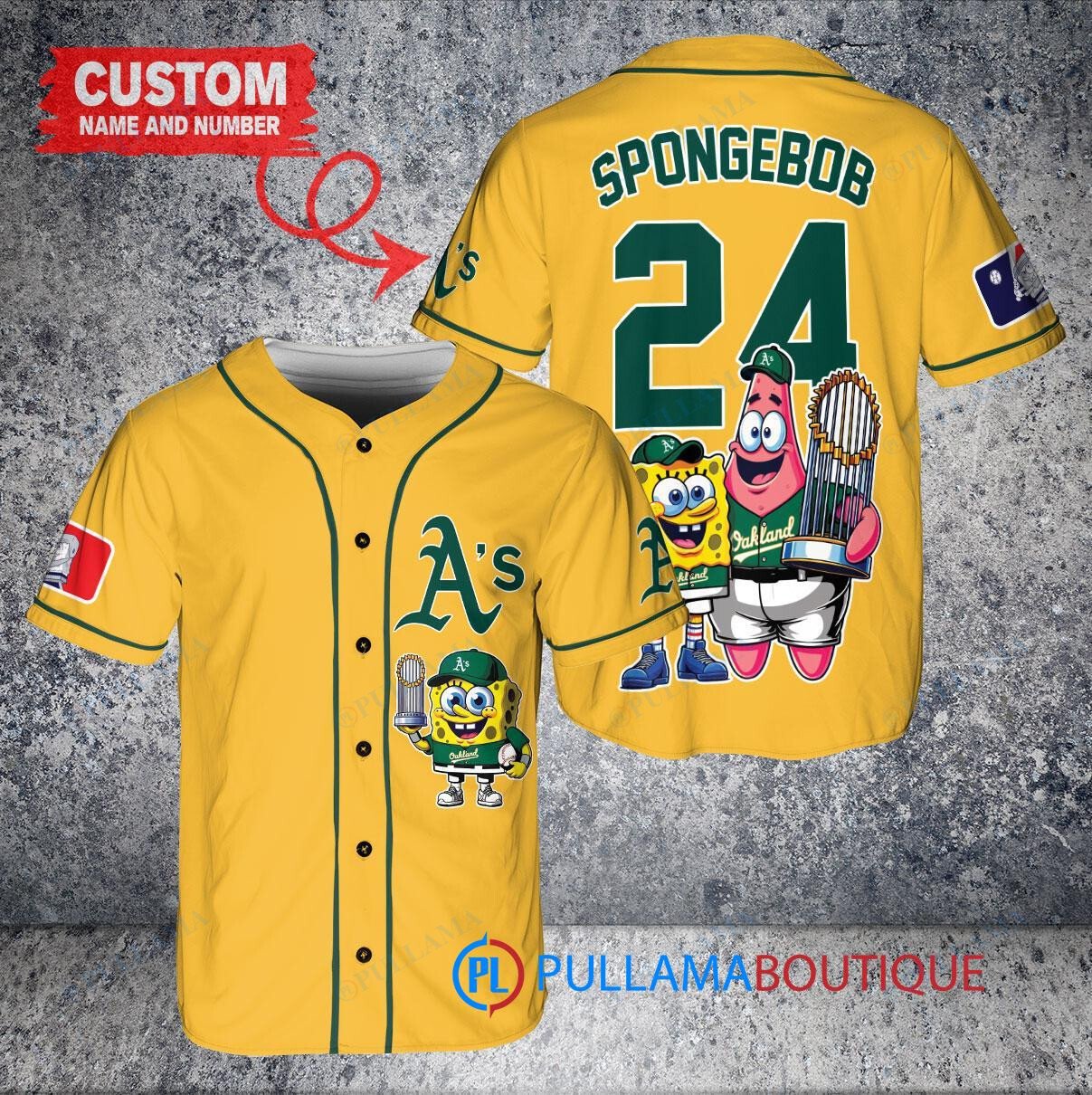 Chicago Cubs x SpongeBob SquarePants with Trophy Custom Baseball Jersey Gray