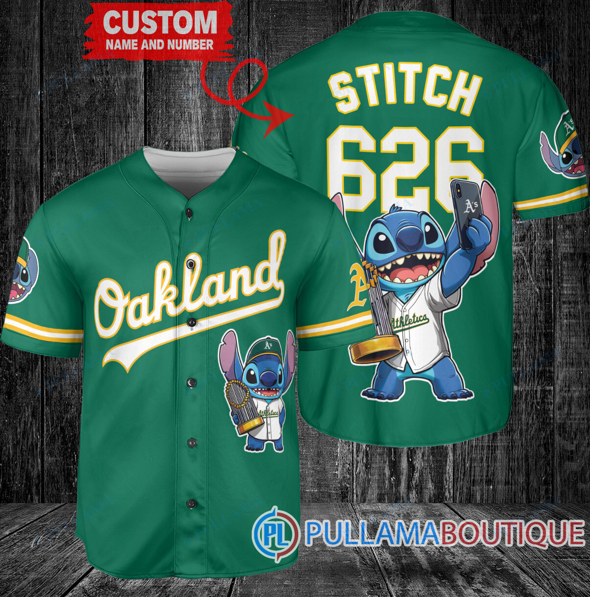 Chicago Cubs x Stitch with Trophy Baseball Jersey Navy