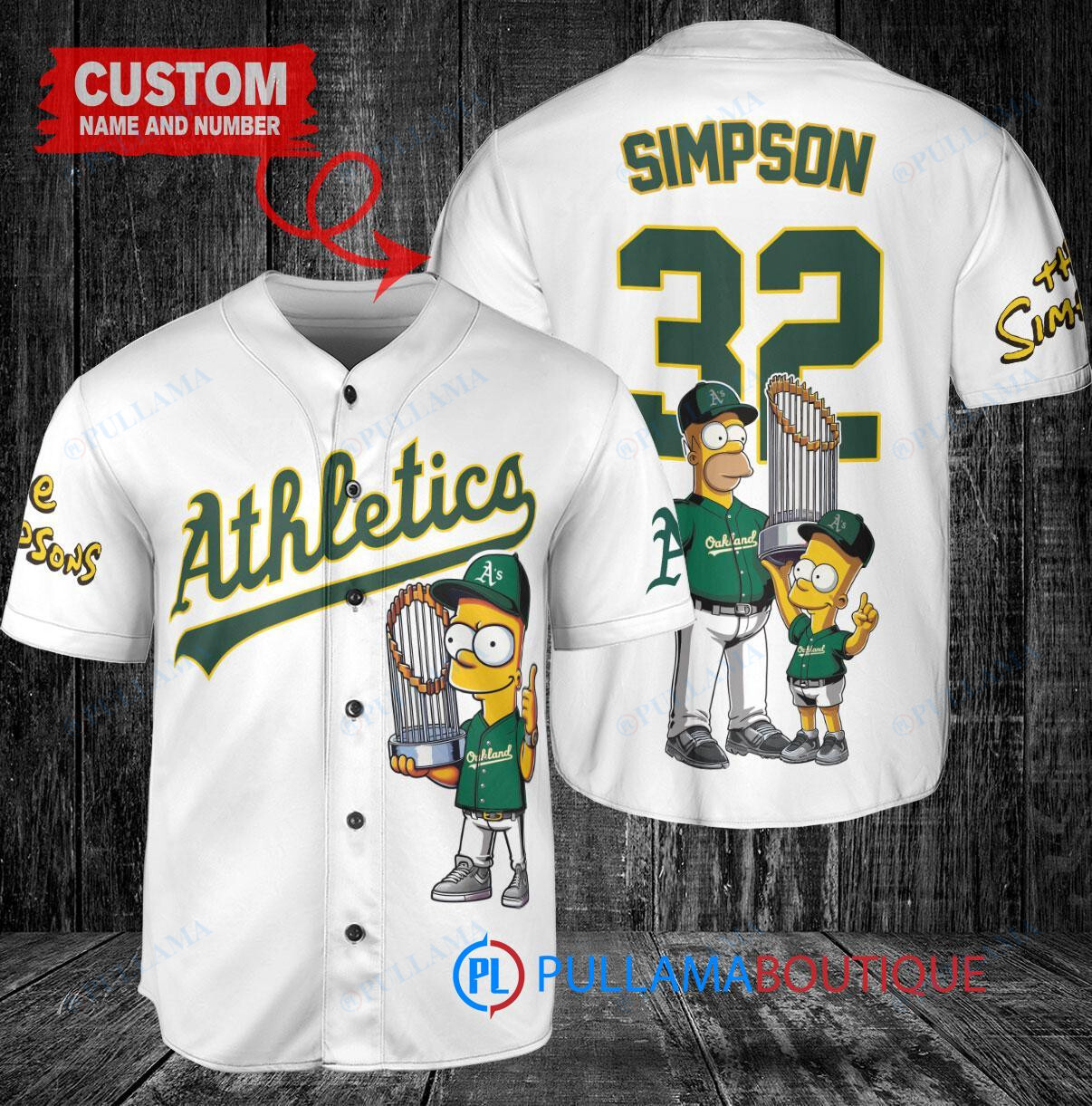 Los Angeles Dodgers x The Simpsons Bart Simpson, Homer Simpson, Lisa Simpson with Trophy Custom Baseball Jersey Gray