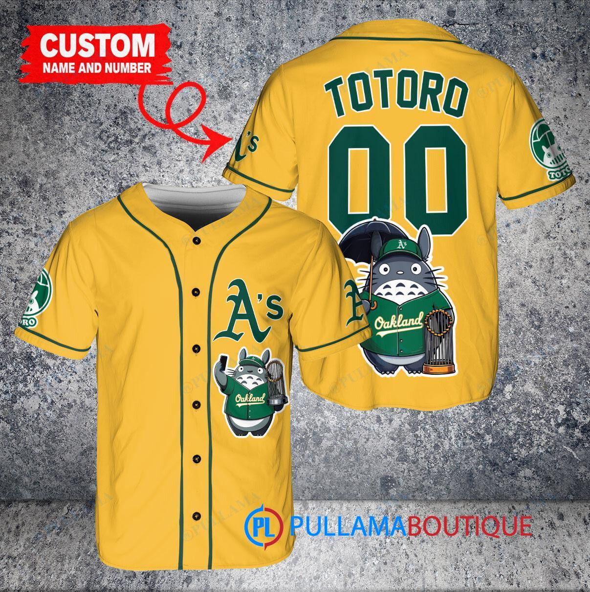 Cleveland Guardians x Totoro Studio Ghibli with Trophy Custom Baseball Jersey Gray