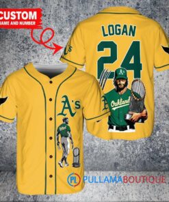 Oakland Athletics x Wolverine Logan with Trophy Custom Baseball Jersey Gold