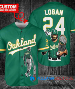 Oakland Athletics x Wolverine Logan with Trophy Custom Baseball Jersey Green