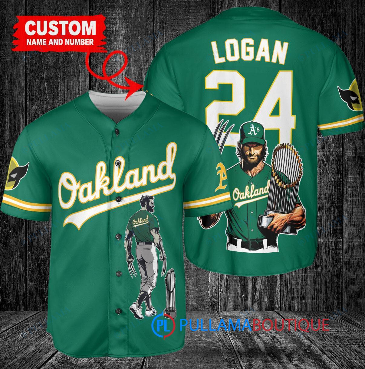 Oakland Athletics x Wolverine Logan with Trophy Custom Baseball Jersey White