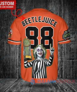 Orioles Beetlejuice Halloween World Series Trophy Baseball Jersey – Orange