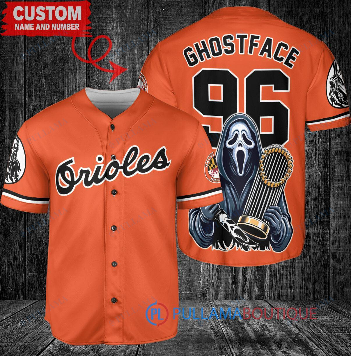 Pittsburgh Pirates Ghostface Scream Halloween World Series Trophy Baseball Jersey White