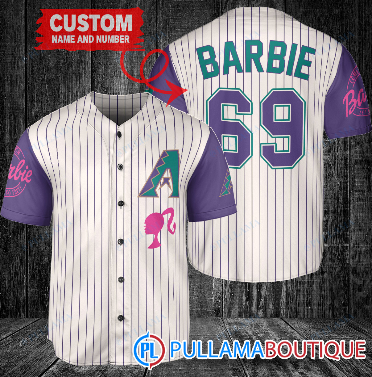 Personalized Milwaukee Brewers Barbie Baseball Jersey White