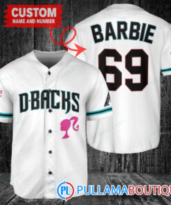 Personalized Arizona Diamondbacks Barbie Baseball Jersey White