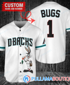 Personalized Arizona Diamondbacks Bugs Bunny Baseball Jersey White