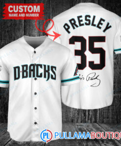 Personalized Arizona Diamondbacks Elvis Presley Baseball Jersey White