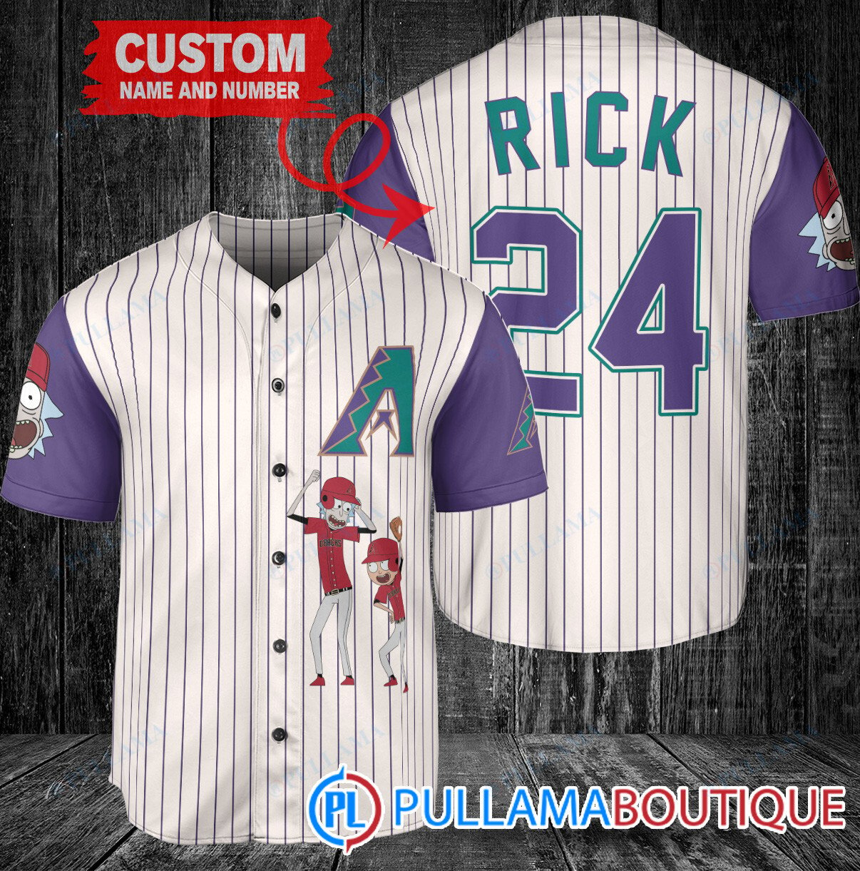 Personalized Arizona Diamondbacks Rick and Morty Baseball Jersey White