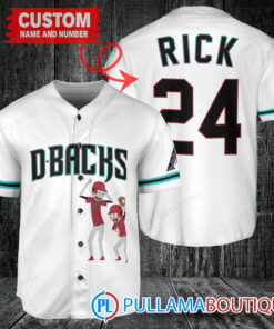 Personalized Arizona Diamondbacks Rick and Morty Baseball Jersey White