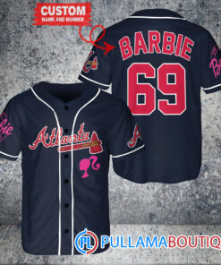 Personalized Atlanta Braves Barbie Baseball Jersey Navy